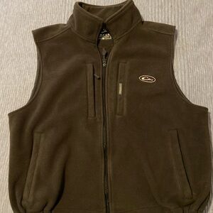 Drake Waterfowl Systems Vest Mens Large Green Fleece Magnattach Zip Pockets